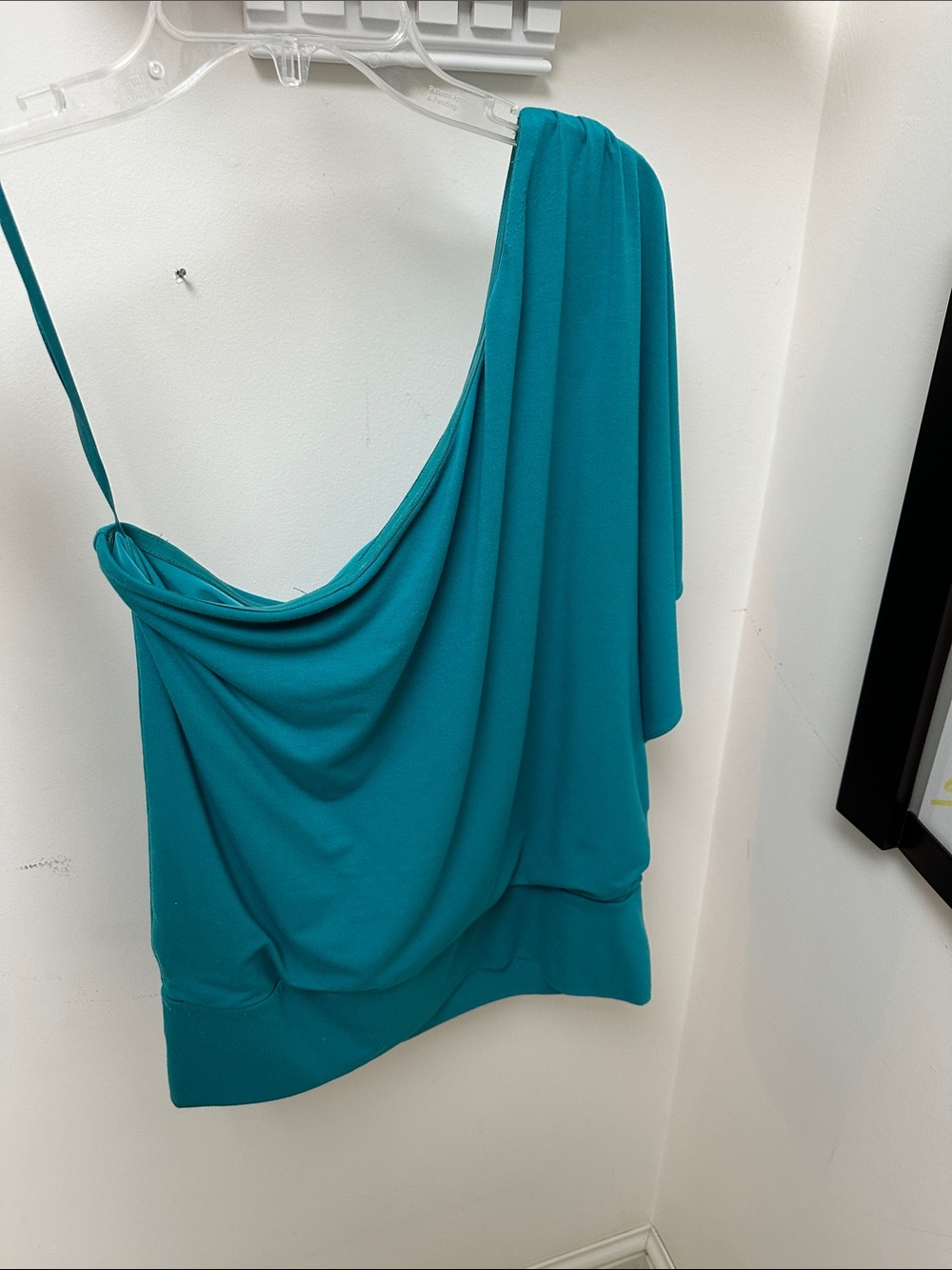 White House Black Market Teal One-Shoulder Top